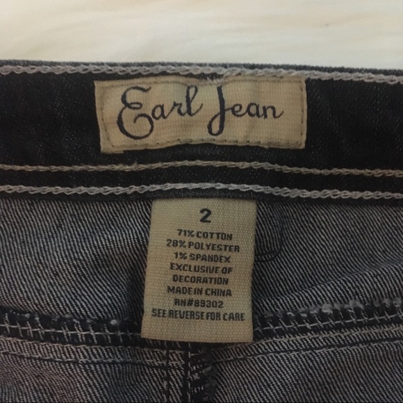 Earl Jean 2 denim jeans mini skirt darkwash VGUC - Picture 6 of 8